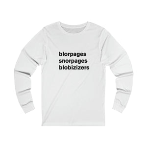 blorpages snorpages blobizizers - long sleeve