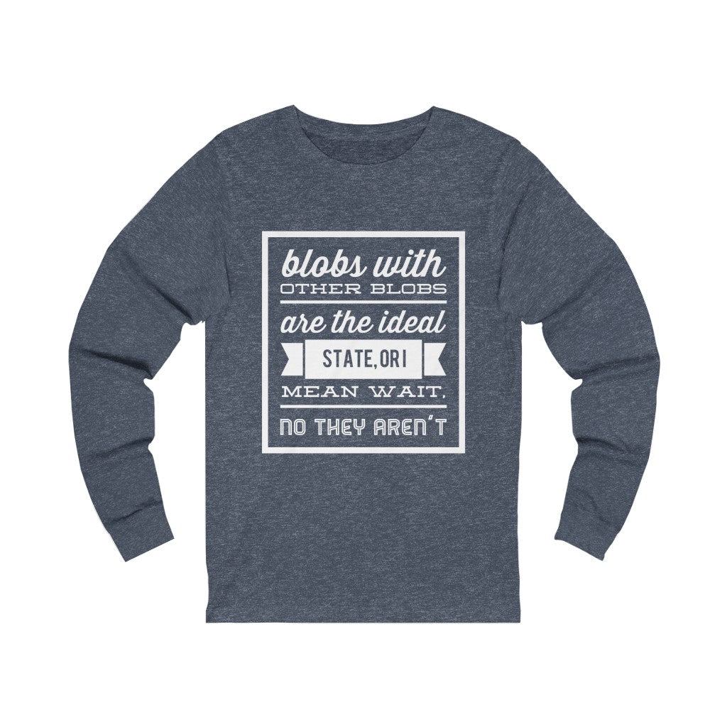 blobs with other blobs (white) - long sleeve